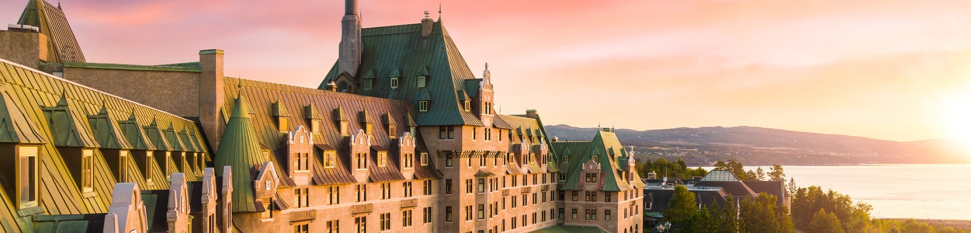 aerial shot of manoir richelieu and property