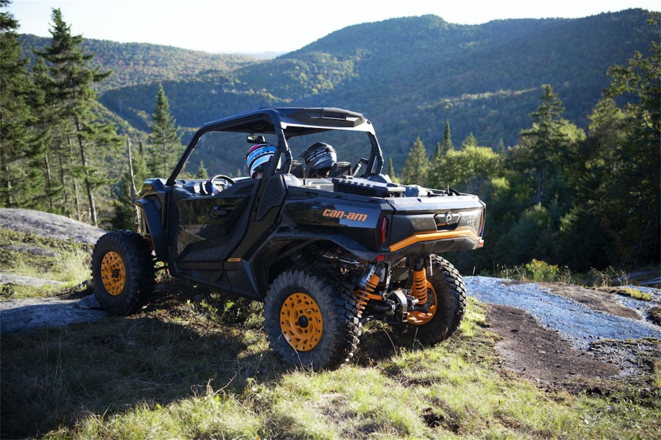 a quad parked on the grass