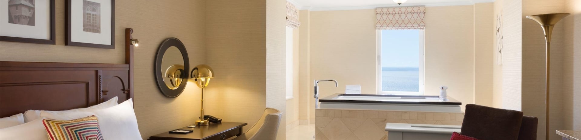 chambre à coucher avec un jacuzzi