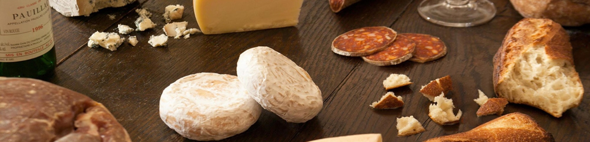 tablescape of cheese and meat