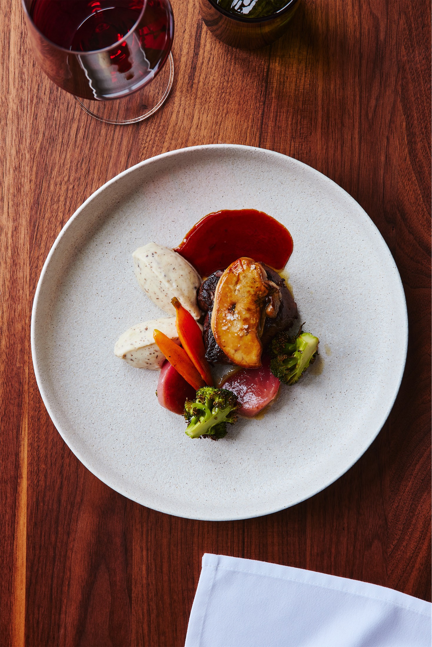 steak and vegetables on a plate