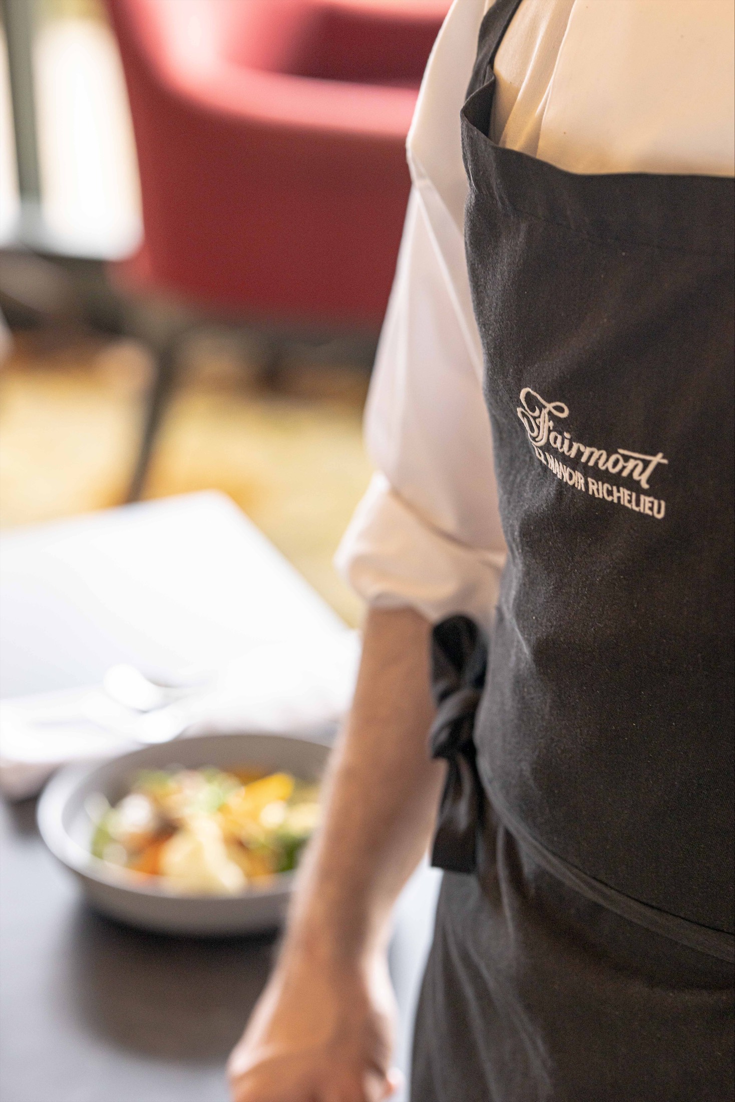 close up of man in an apron