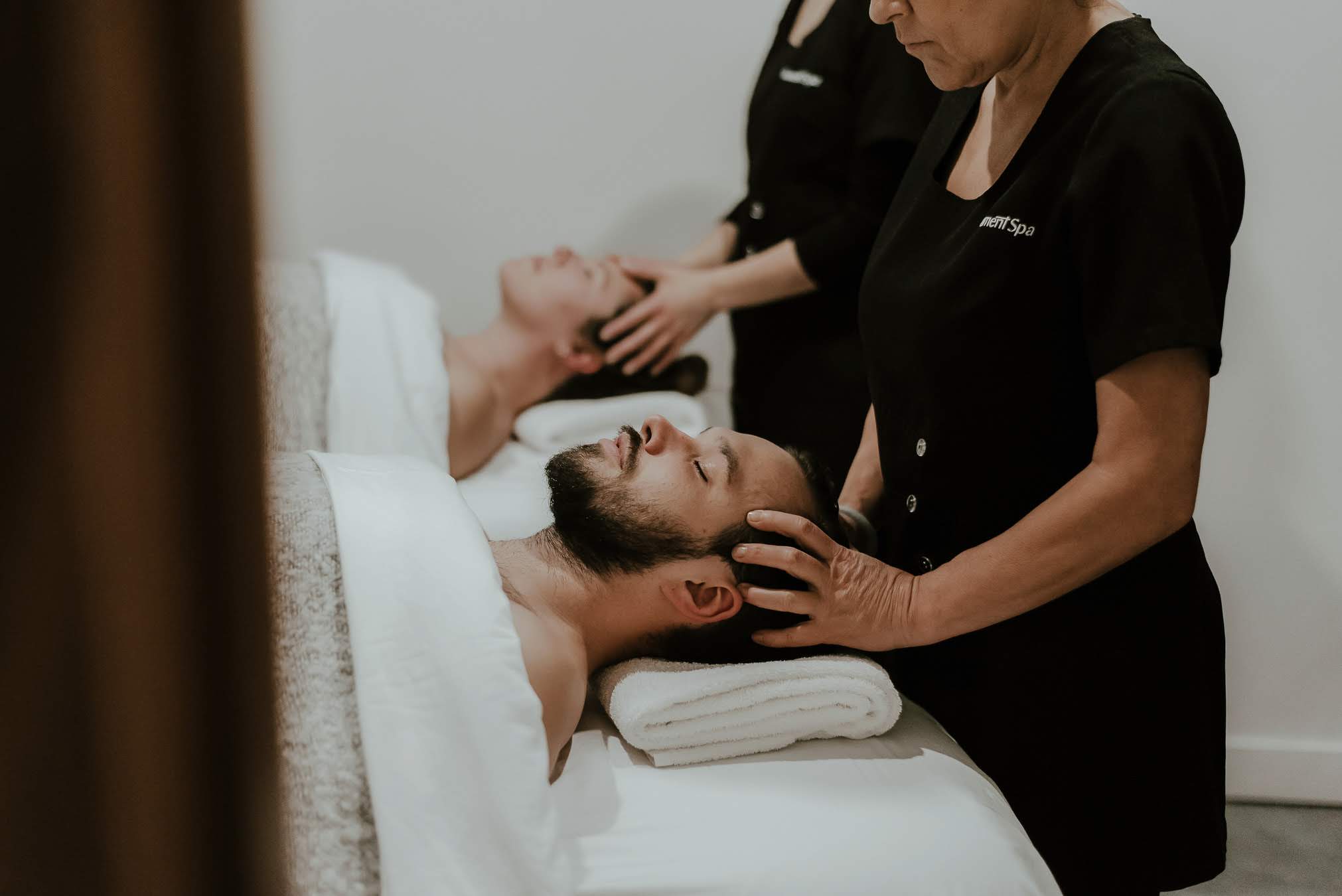 couple getting head massages